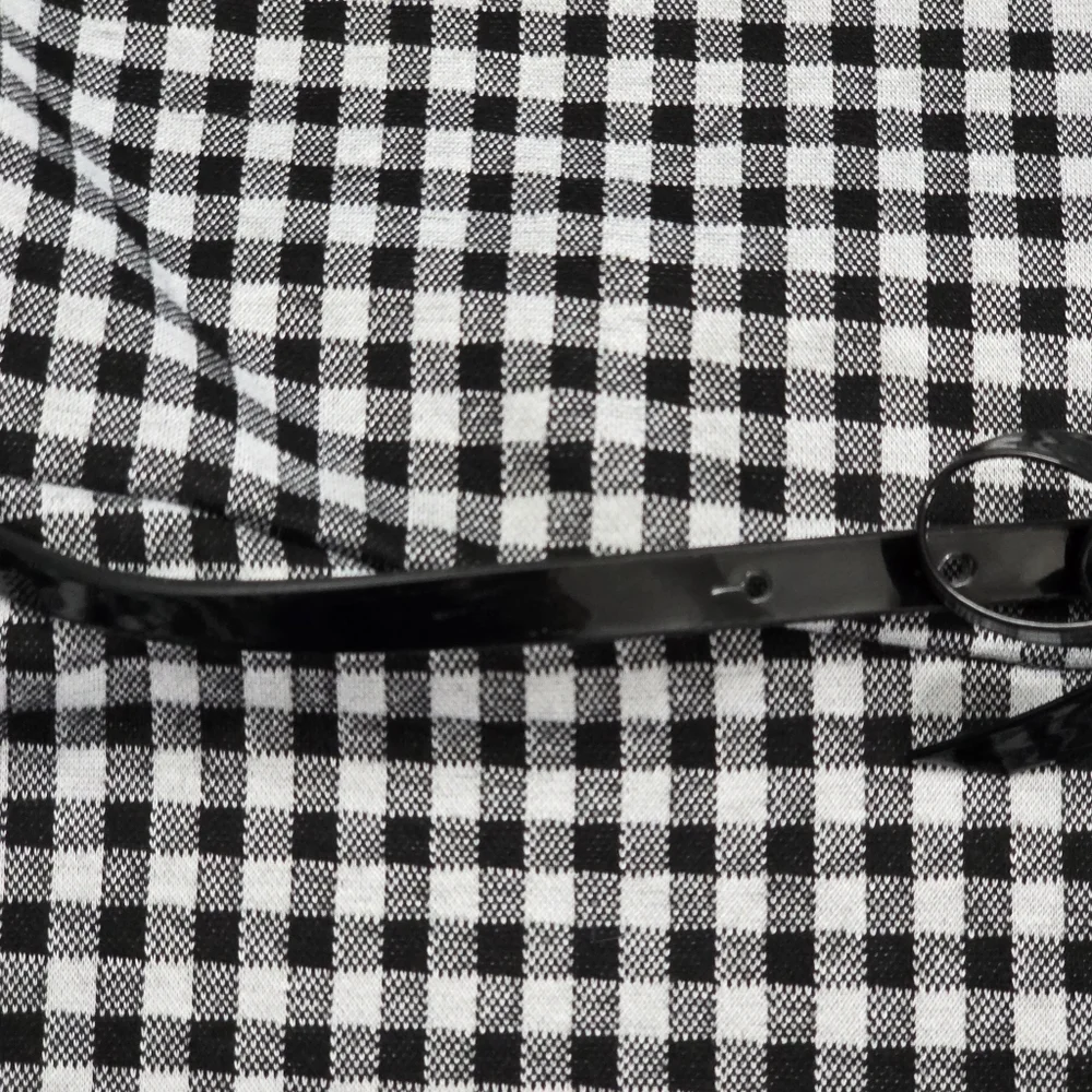 Girls Black & White Gingham Checkered Belted Dress Size 10 NEW without Tags